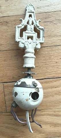 Antique Decorative Metal Lamp Finial 7" with Ball Cover