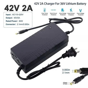 42V 2A Charger For Electric Bike Ebike Bicycle 36V Lithium Li-Ion Battery NEW US - Picture 1 of 13