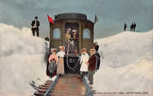 19?? Moffat Road Colorado CO Snow Cuts Rollin’s Pass Postcard - Picture 1 of 2