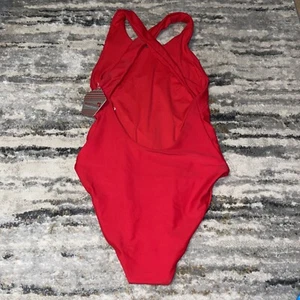 Gigafitness Red Baywatch Sexy One-Piece Maillot High Cut Side Boob Swimsuit XS - Picture 1 of 5
