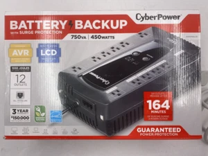 CYBERPOWER AVRG750LCD AVR 750VA 450W 12 OUTLETS INTELLIGENT LCD UPS SYSTEM - Picture 1 of 7