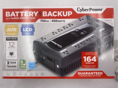 CYBERPOWER AVRG750LCD AVR 750VA 450W 12 OUTLETS INTELLIGENT LCD UPS SYSTEM - Image 1 of 4