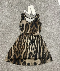 Popupshop Organic Textile Kids Clothing Tank Dress All Over Leopard Print 2-3y - Picture 1 of 8