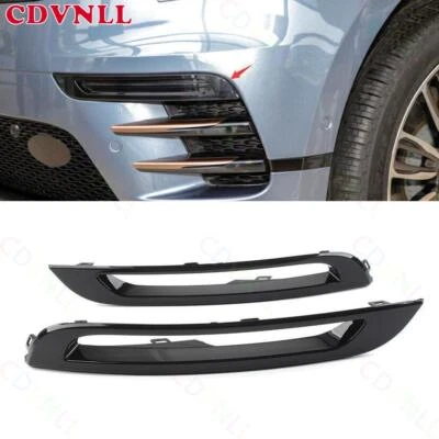 For Range Rover Velar 2018-24 Bright Black Exterior Fog Light Lamp Strip Trim 2* - Image 1 of 4