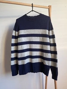 Barbour Stockman Stripe Crew Neck Shetland Wool Sweater Size M - Picture 1 of 8