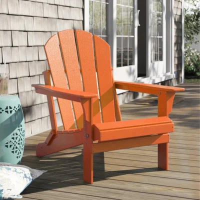 HDPE Folding Poly Lumber Adirondack Chair Patio Outdoor All Weather Resistant - Image 1 of 4