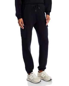 Vintage Havana Terry Utility Jogger Pants Women's L Black Elastic Waist Pull On - Picture 1 of 15