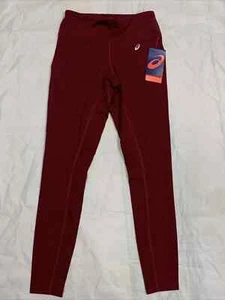 Asics WL3220-600 Leggings Women's Small Burgundy Stretch Elastic Waist APP916 - Picture 1 of 12
