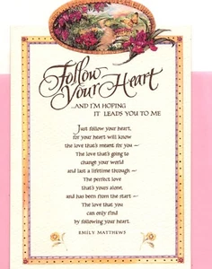 Love & Romance Follow Your Heart Hope Leads To Me Emily Matthews Greeting Card - Picture 1 of 2