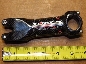 TOKEN bici da strada/MTB stelo carbonio 100mm leggero rialzo da 1-1/8" a 28,6mm usato - Foto 1 di 4