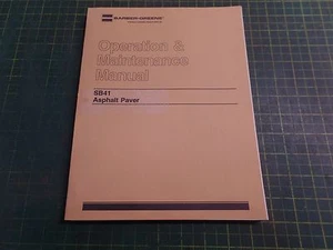 GENUINE BARBER GREENE BG0086, SB41 ASPHALT PAVER OPERATION & MAINTENANCE MANUAL - Picture 1 of 5