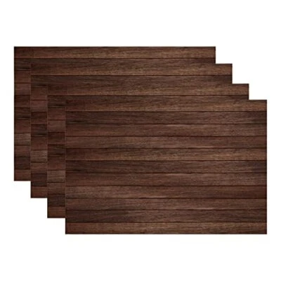  Pure Wood Dark Placemats,Brown Plank 12 x 18 inches Wood Light Brown Multi - Image 1 of 4