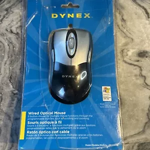 Dynex Model DX-WMSE Wired Standard Optical Mouse Black New In Box - Picture 1 of 10