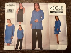 Vogue 2104 UNCUT Sewing Pattern, Misses' Maternity Jacket, Dress, Size 6-8-10 - Picture 1 of 2