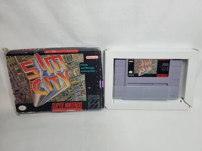 SimCity SNES (Super Nintendo Entertainment System, 1991) Box And Cartridge  - Image 1 of 4