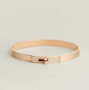 Brand New Hermès Kelly Bracelet With Diamonds in Rose Gold 18K, Small Model SH - Picture 1 of 24