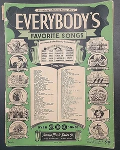 Everybodys Favorite Song Vol 1 Multistrumento Vintage Spartiti Libro 1933 - Foto 1 di 10