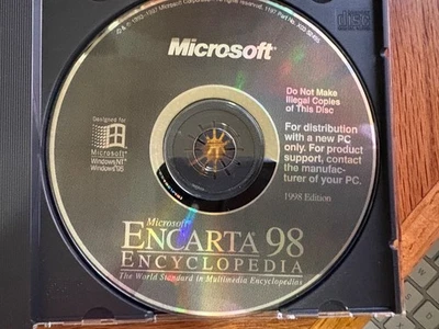 Microsoft Encarta Encyclopedia 98 Full Version PC CD Software Windows 95/NT - Image 1 of 2