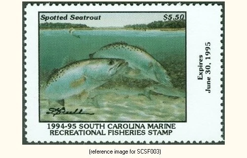 D2K South Carolina Sport Fish 1994-5 $5.50 (Spotted Sea Tr - Image 1 of 1