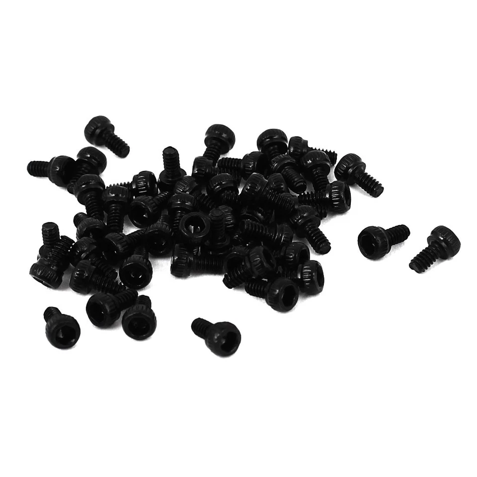 50pcs M1.6x3mm Machine-Noir creuse cylindrique hex tête Métrique Boulons Vis - Photo 1/1