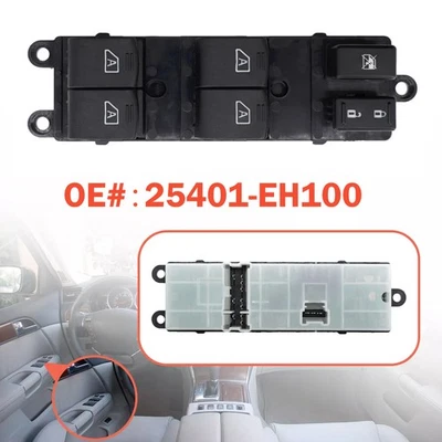 Interruptor de ventana eléctrica del lado del conductor delantero izquierdo apto para Infiniti M35 M45 2006-2007 Foto 1 de 4