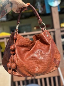 Junior Drake Brow Leather Satchel Hobo bag Double Stitched Handle Magnet Closure - Picture 1 of 17