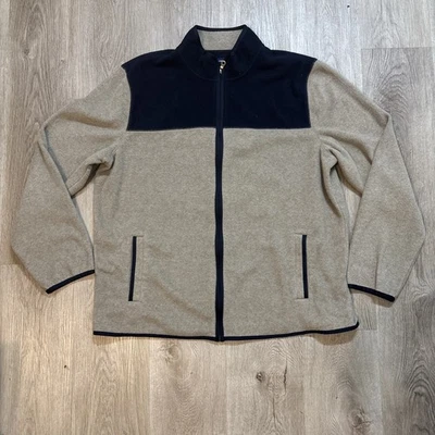 Chaqueta polar Croft & Barrow para hombre cuello falso cremallera completa talla XL gris azul Foto 1 de 4