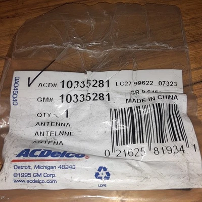 NOS GM Nuevo Acdelco 10335281 Antena MÁSTIL H5 Foto 1 de 2