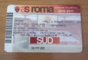 TESSERA ABBONAMENTO AS ROMA 2010/11 TICKET  - Foto 1 di 1