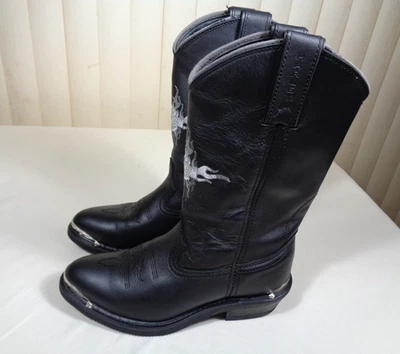 Harley Davidson Western black leather Boots Metal Tips women's sz 7.5 ~ NEW - Image 1 of 4