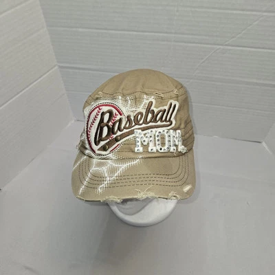 Baseball Mom Army Style Hat Adjustable Strapback Khaki By Leader  - Image 1 of 4