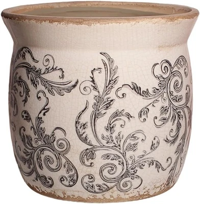 Деревенские керамические горшки для растений, 6,21 дюйма Винтажные глазурованные сеялки с трещинами для помещений - Изображение 1 из 4