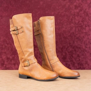 Naturalizer Mujeres Jesse Marrón Cuero Pantorrilla Ancha Montar Rodilla Botas Talla 12W - Imagen 1 de 9