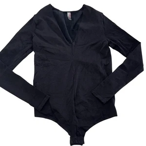 Commando Bodysuit Womens One Size Prima Ballet Long Sleeve Deep V Stretch Cotton - Bild 1 von 8