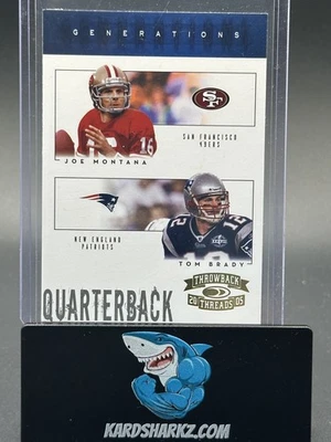 2005 Donruss Throwback Threads Joe Montana Tom Brady Generations G-8 - Image 1 of 2