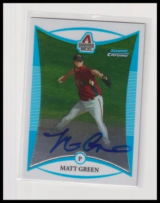 2008 Bowman Chrome Matt Green Arizona Diamondbacks rc rookie auto - Image 1 of 2