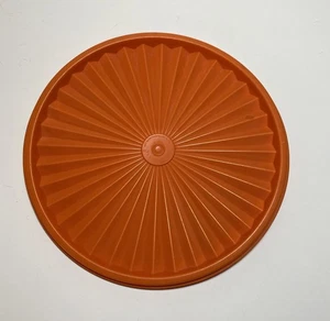 Vintage TUPPERWARE Round SERVALIER Replacement Lid ORANGE 8" # 1205 - Picture 1 of 4