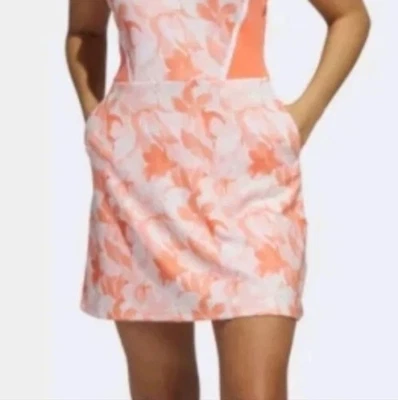 Vestido de golfe Adidas laranja e creme Misses tamanho médio - Imagem 1 de 4