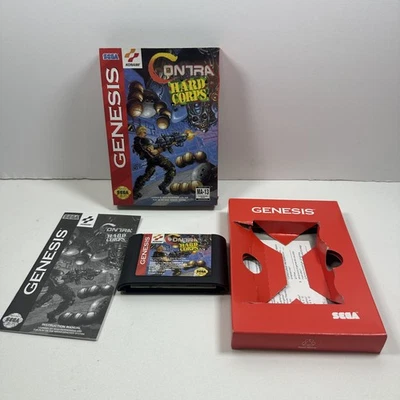Vintage Contra Hard Corps Sega Genesis Game Complete CIB Manual Box Authentic 19 - Image 1 of 4
