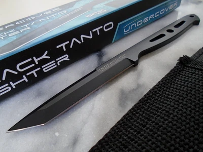 UNITED CUTLERY Undercover Black Tanto Slim Covert Shiv Full Tang Fixed Blade Knife UC1263B New