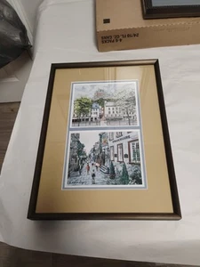 Impresiones enmarcadas (2)/escenas callejeras/tiene firma..N. Babenko?/13"×18"/marco de metal - Imagen 1 de 10