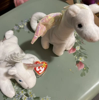 Mystic 1993 & Magic 1995 Beanie Babies Tags with Covers Excellent Condition  - Image 1 of 4