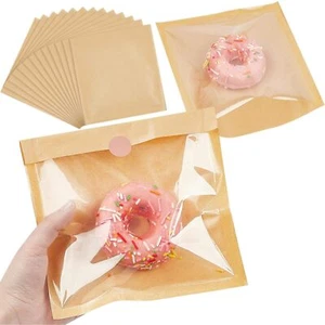 400ct Heat-Sealable Bakery Bags with Window for Cookies Packaging 7.1x7.5 Inc... - Picture 1 of 7