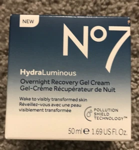 No7 HydraLuminous Overnight Recovery Gel Cream 1.69 OZ / 50ML - Picture 1 of 4