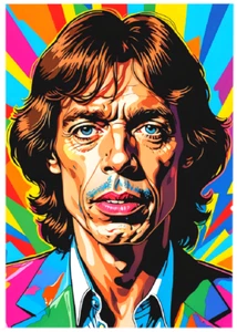 MICK JAGGER * ACEO personalizado * Novedad divertida * ARTISTAS DE MÚSICA * Tarjeta de arte * ATC - Imagen 1 de 2
