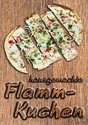 FELIXFLAGGEN Plakat Flammkuchen wetterfest Döner Banner Burger Kundenstopper DINA1 Folie PVC