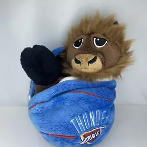 Peluche Oklahoma City OKC Thunder Mascotte Rumble Bisonte Reversibile Basket NBA - Foto 1 di 11