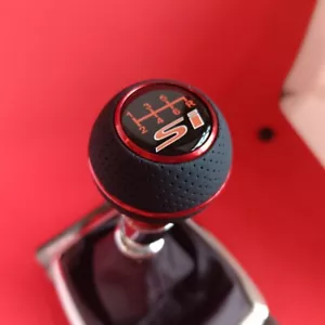 RED LEATHER SI 6S JDM SPORT SHIFT GEAR KNOB for CIVIC MKX MK9 MK8 ACCORD TYPE R - Picture 1 of 6