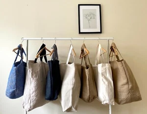 OVERSIZED TOTE BAG, BIG SHOPPER BAG, STRIPY HOLDALL, LARGE BEACH BAG - Picture 1 of 50