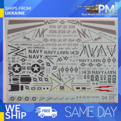 CtA Models 025 1/48 Decal Phantom shades of gray Low Viz F-4J/N/S, 7 Markings - Image 1 of 4